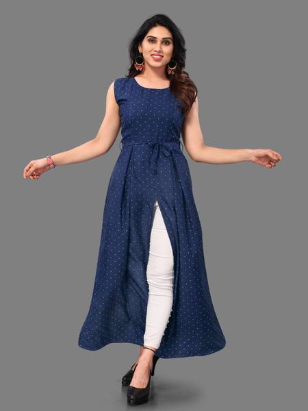 UEA Women Floral Print Frontslit Kurta