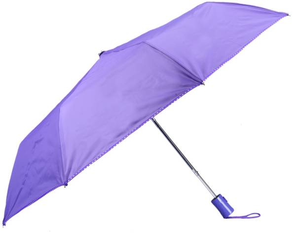 The CLOWNFISH Monochrome 3- Fold Auto Open 190 T Polyester Umbrellas (Purple) Umbrella