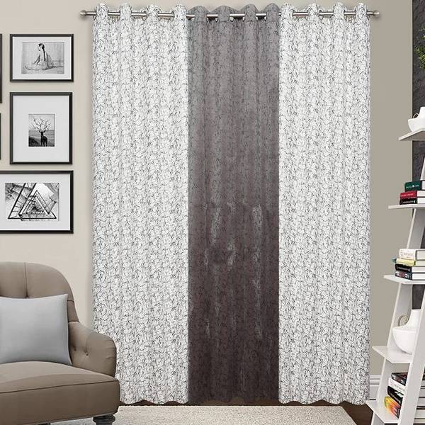 Kraftiq Homes 152 cm (5 ft) Velvet Room Darkening Window Curtain (Pack Of 3)