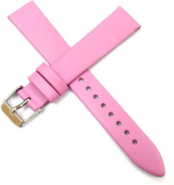 sbwc Pink Strap 10mm 12mm 14mm 16mm 18mm Leather Pink Strap Silver Buckle for All 18 mm Genuine Leather Watch Strap