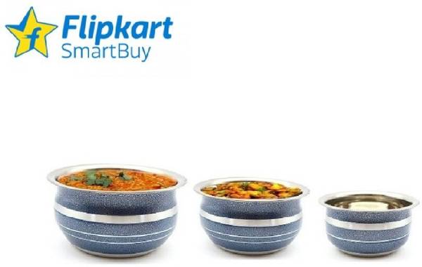 Flipkart SmartBuy Stainless Steel Color Cook And Serve Set -3pc Handi Set Cookware Set
