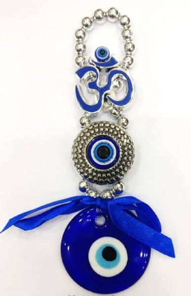 Love Kart NazarBattu With OM Evil Eye for Protection, Vastu car Hanging Wall Hanging Decorative Showpiece - 18 cm