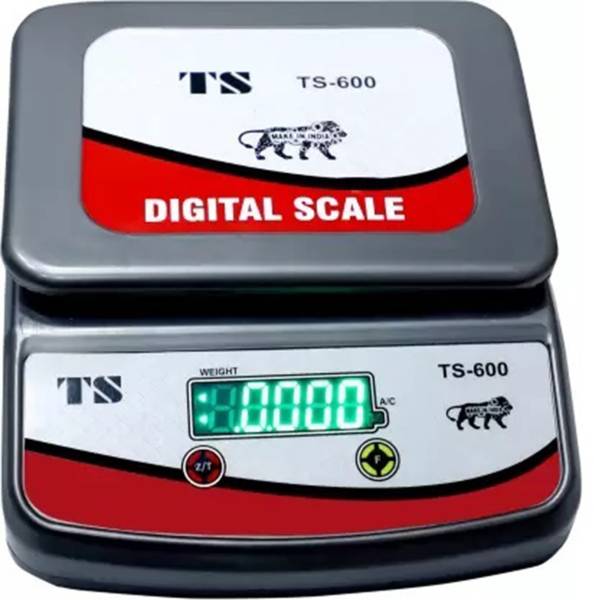 INDICUL TS600 Digital Kitchen Weighing Scale 30kg x1g with Big LED Weighing Scale Grey Weighing Scale