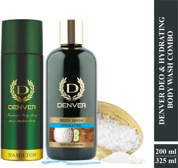 DENVER Hydrating Body Wash & Hamilton Deo Long Lasting Deodorant Spray - For Men