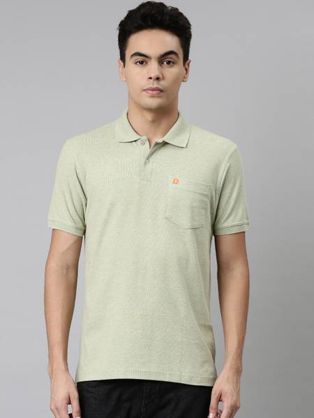 Dixcy Scott Maximus Solid Men Polo Neck Light Green T-Shirt
