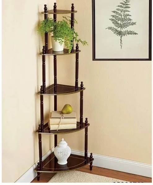 TOBY Decorative Unique wooden corner 5 selves. Engineered Wood Display ...