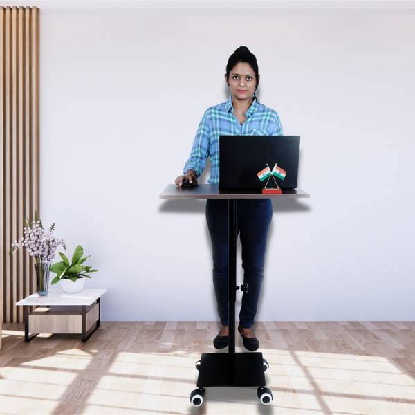 eStand eStand Height Adjustable Table (72Cms-112Cms) Engineered Wood Multipurpose Table