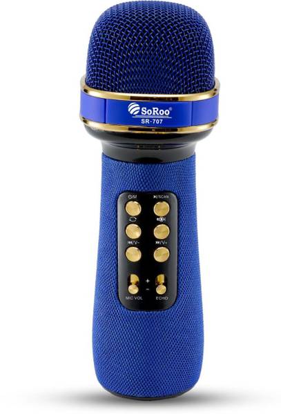 Soroo Sr-707 Wireless Bluetooth Rechargeable Mic Karaoke Singing Mike with Led Light Mike