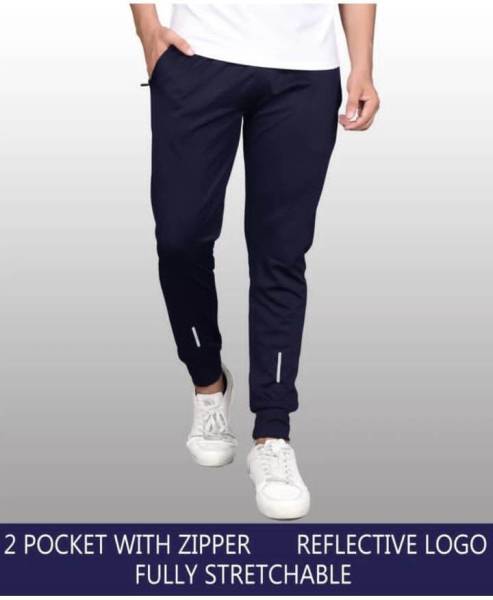 Ethvil Self Design, Striped, Chevron/Zig Zag, Graphic Print Men Dark Blue Track Pants