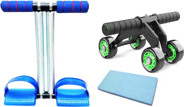 KutumB 4 wheel AB Roller with Knee Mat for Stomach Ab Exerciser & Big Tummy Trimmer Ab Exerciser