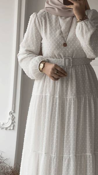 SARINKU Georgette Self Design Abaya