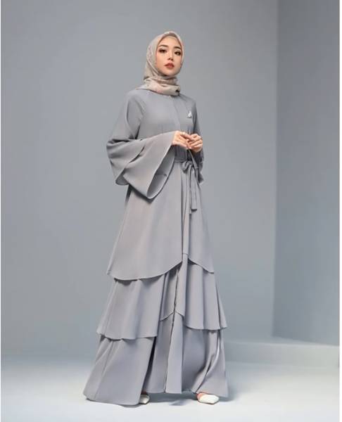 ZUZUU Georgette Self Design, Solid Burqa With Hijab