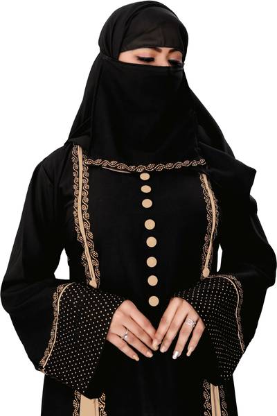 Bhumi fab Polyester Solid Burqa With Hijab