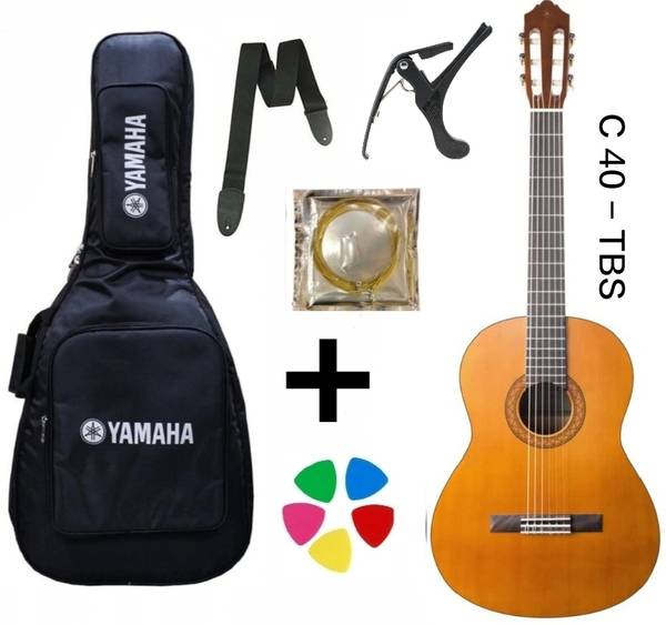 YAMAHA C - 40 - NATURAL WITH COVER , BELT , STRING SET , CAPO , PICK Acoustic Guitar Rosewood Rosewood