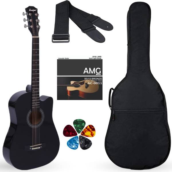 AMG Music 38inch Acoustic Guitar For Beginners Highly Matte Finish with