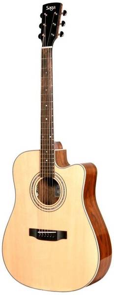 saga SF-850CE-Dreadnought Cutaway Electro-Acoustic Guitar (With Fishman Pickup) Acoustic Guitar Mahogany Rosewood Right Hand Orientation