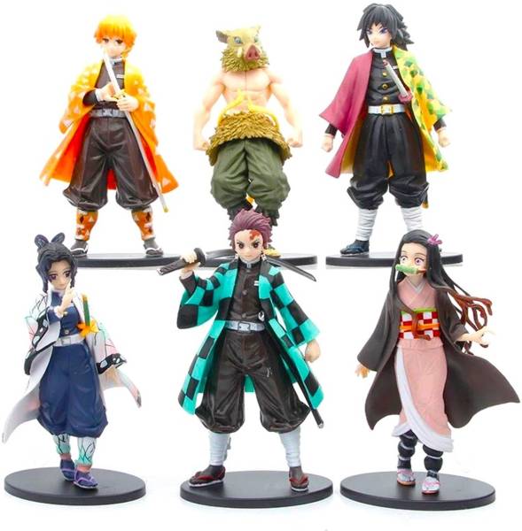 FOZZO-SK New DEMON SLAYER 6 Figures Anime Show Piece Movie PVC Models