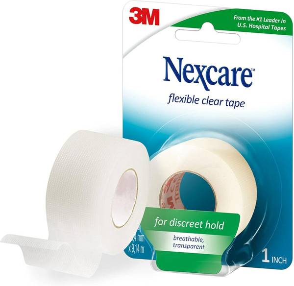 3M Nexcare Flexible Clear First Aid Tape, Tears Easily, 1 Roll Adhesive Band Aid