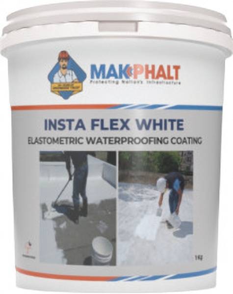 MAKPHALT Insta Flex White Elastometric Roof Waterproofing Coating in Liquid Adhesive