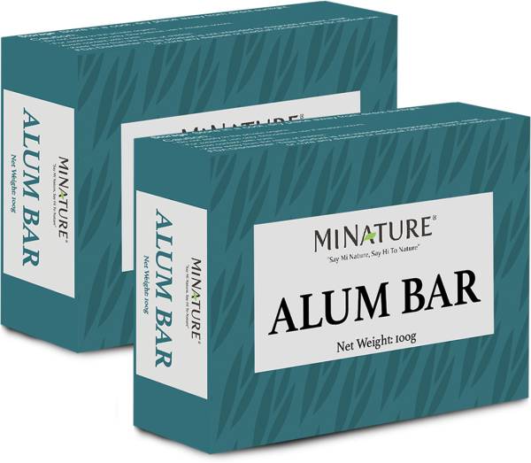 mi nature Alum Bar 100gm (Fitkari), Pack of 2 Shaving Bar 100% Pure Potassium Alum Stone