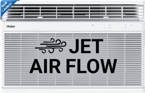 Haier 2025 Model 1.5 Ton 3 Star Window Air Flow, Anti Bacterial Filter, 54 High Ambient Performance, Dynamic Cooling, Top Flow AC - White