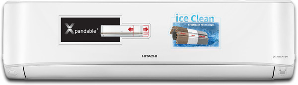 Hitachi 3400FXL 2023 Model 1 Ton 3 Star Split Inverter ice Clean, Xpandable Plus, Long air throw with Hexa Sensor Technology AC  - White