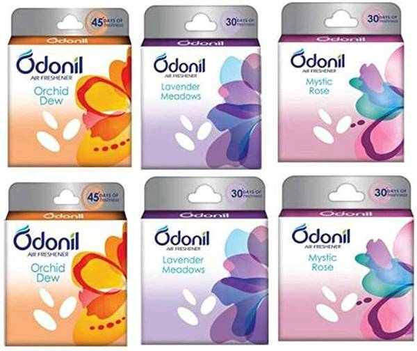 Odonil Sandal, Rose, Lavender Blocks Super Saver Combo Of Fragrance(72*6)