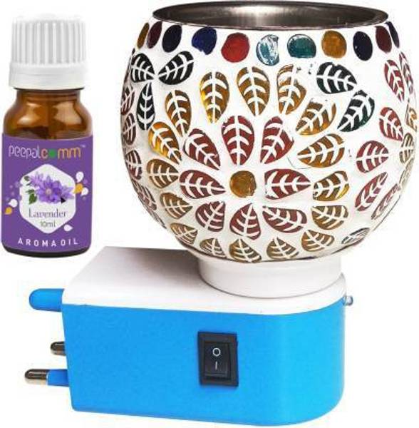 PeepalComm Plug In Kapur Dani Electrical Camphor Diffuser lamp(With 1 Oil Free 10 ML) Aroma Oil, Diffuser