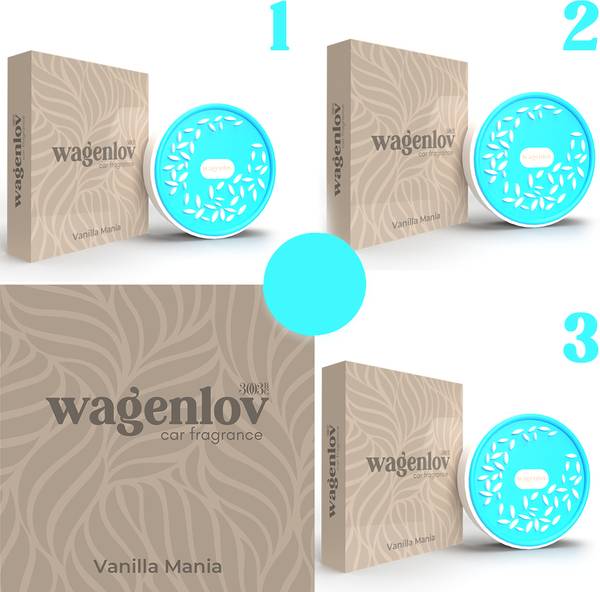 3003BC Wagenlov Vanilla Mania Car Dashboard Air Perfumes Car Freshener - Pack of 3 Car Freshener Blocks Wagenlov Vanilla Mania Car Dashboard Air Perfu...