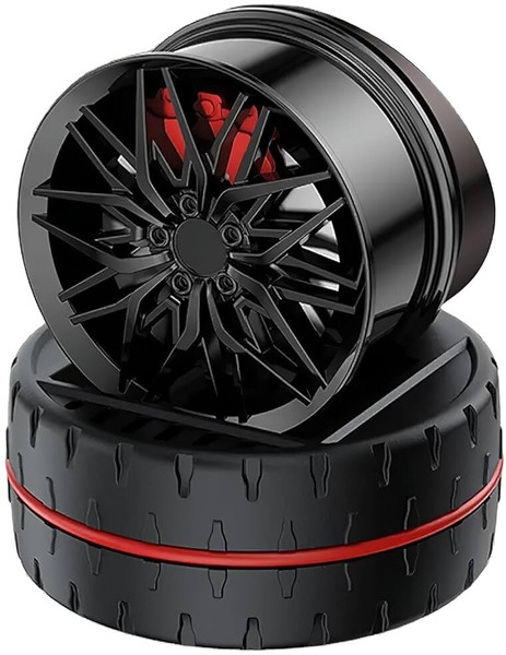 partizano Solar Rotating Car Dashboard Air Freshener Perfume Alloy Wheel random col Diffuser car alloy