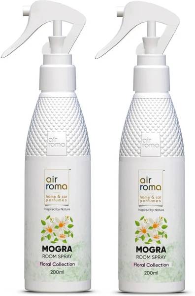 Airroma Mogra Pack of 2 Spray Long-lasting Odour Eliminator for Home, Hotel Rooms, Toilet & Office Use