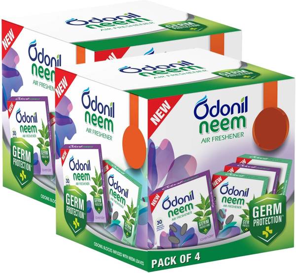 Odonil Assorted Blocks Bathroom Air Freshener Neem Mixed Fragrances Blocks - 192g (48gx4) - Pack of 2