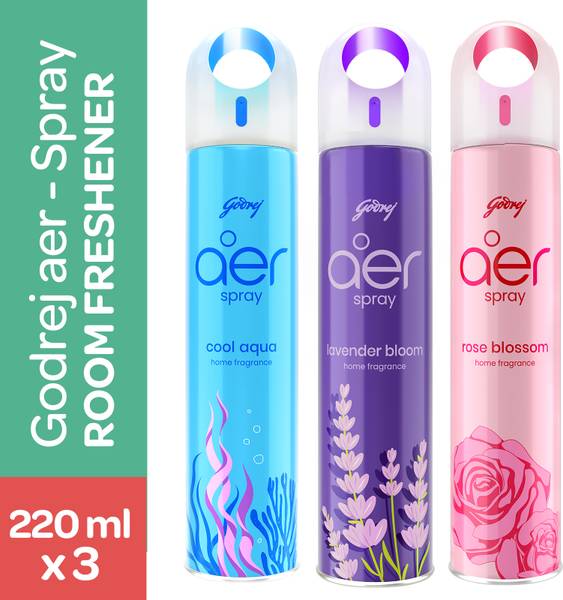 Godrej Aer Cool Aqua, Lavender, Rose Spray Air Freshener