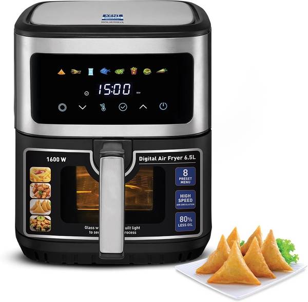 KENT Digital Air Fryer 6.5L| Grill & Roast |Upto80%Less Oil Usage|Touch Control Panel Air Fryer