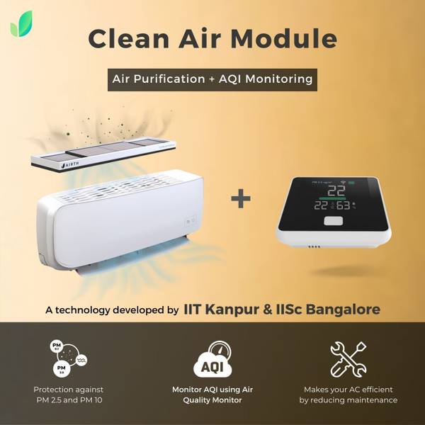 airth AC Air Purifier with Smart Home AQI Monitor, Upgrade AC into Air purifying AC Air Purifier Filter