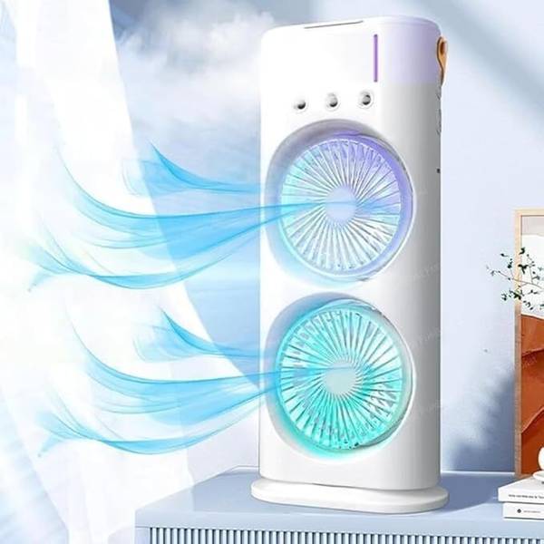 Raptas Double-Ended Spray Fan  Desk Fan with Mist Spray for Refreshing Cooling Portable Room Air Purifier