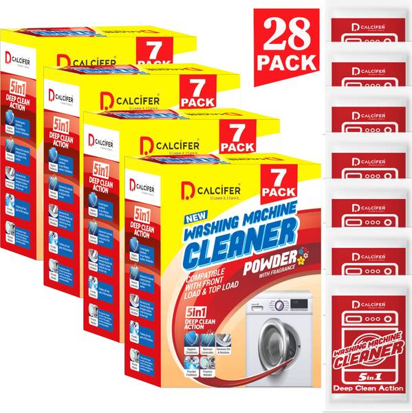 Dcalcifer Descale Washing Machine Cleaner Descaling Powder Front & Top