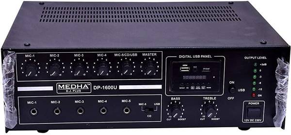 MEDHA D.J. PLUS DP-1600U POWERFUL MOSFET BLETOOTH DJ AMPLIFIER 200 W AV Power Amplifier