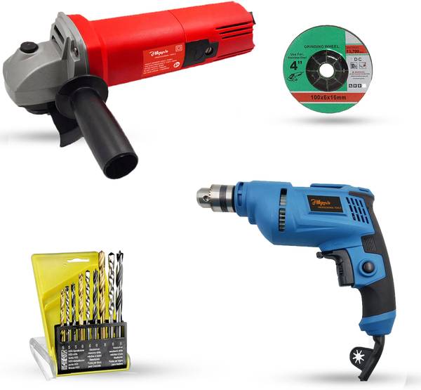 Hillgrove HGCM719M1 4inch Angle Grinder with 10mm Drill Machine for Metal/Wood/Concrete Angle Grinder