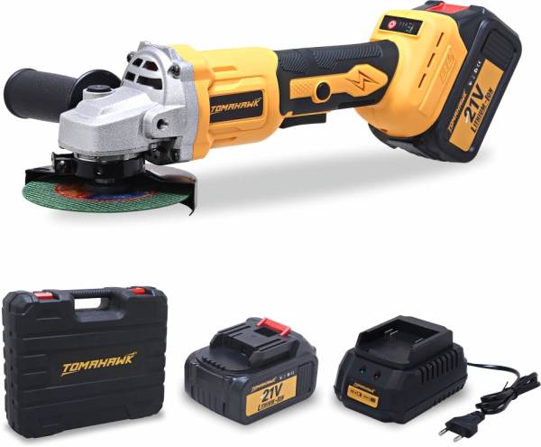 Tomahawk TC 8013, 4" 21V 8500rpm Cordless Angle Grinder With 3 Speed 2 Batteries, Charger Angle Grinder