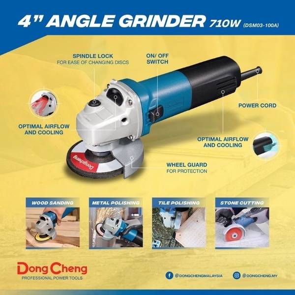 DONGCHENG MPT HEAVY DUTY ANGLE GRINDER MACHINE 710 WATT POWER 13000 RPM Angle Grinder