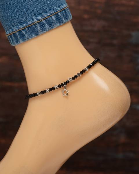NAKSH Naksh twinkling anklet for girls and women Crystal Anklet Silver Anklet