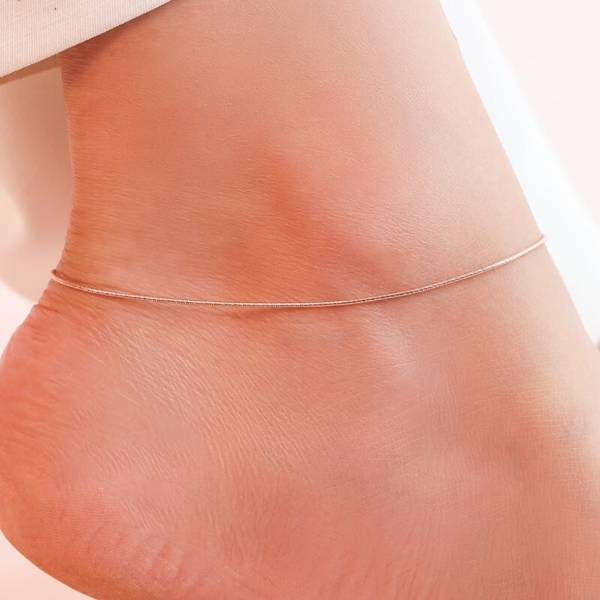 ZAVYA Rose Gold Plated Snake Chain Anklet For Women With Certificate of Authenticity Sterling Silver Anklet