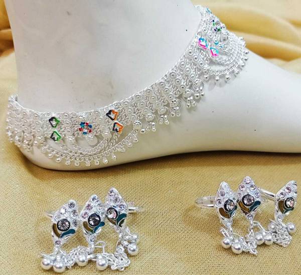 Siya Creation Pure Gota Chandi Dulhan with Toe rings . Alloy