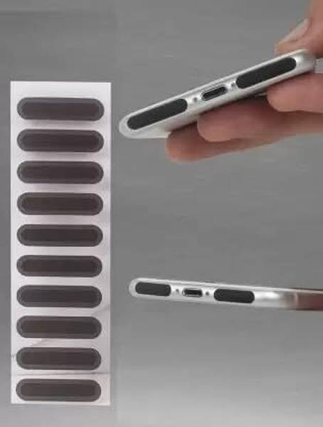 SANEHA Mobile Dust Protector Speaker Net Sticker(5short & 5 long pcs) Audio Jack Black Anti-dust Plug