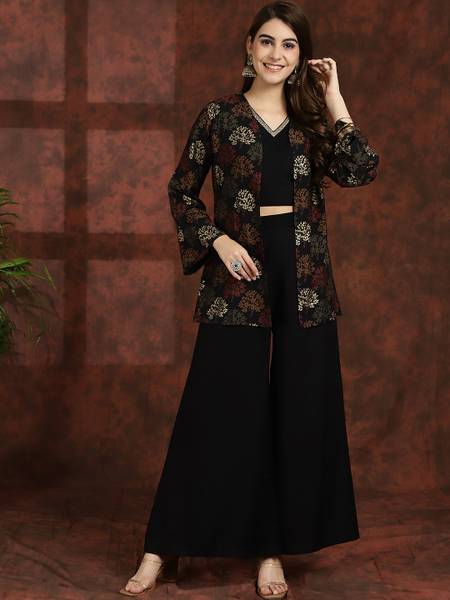 Claura Top Palazzos Co-ords Set with Jacket