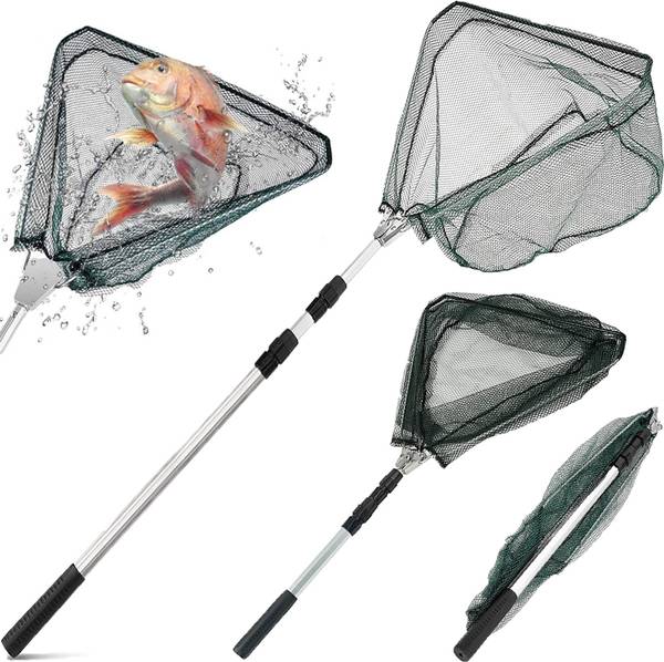 Optifit Telescopic Foldable Fishing Landing Net Aluminum Handle Ponds Carp Trout Aquarium Fish Net