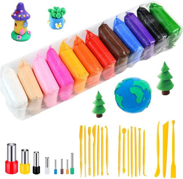 groovy dudz 12 Color/Set Light Clay Air Dry Polymer Plasticine Modelling Clay Super Light Art Clay