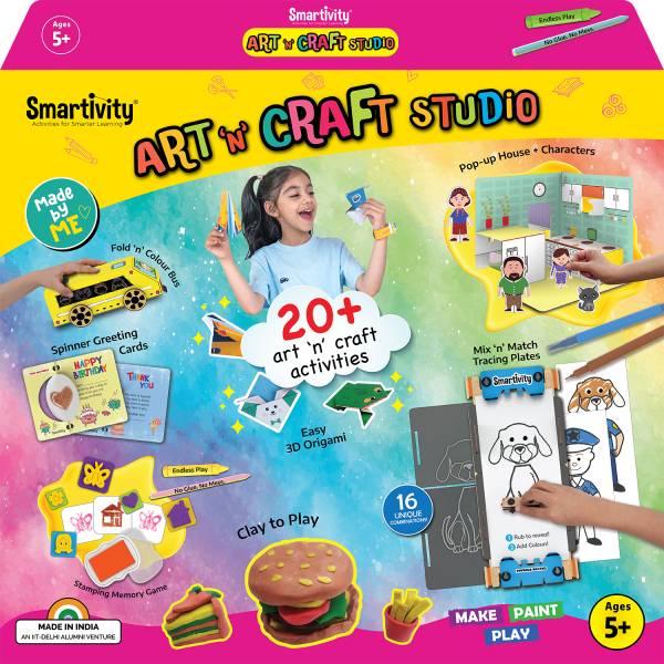 Smartivity 20 in 1 Art N Craft Kit for Kids Age 5-6-7-8-9 years old Boys & Girls