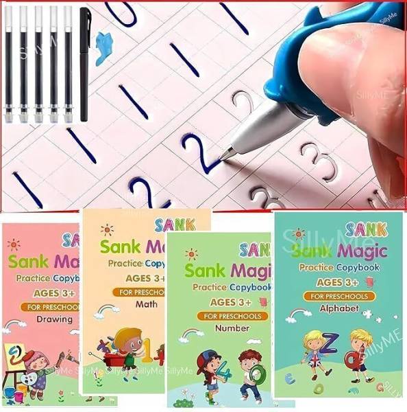 DD Enterprises Sank Magic Reusable Book Set for Kids (2-5 Years)  4 Books, 1 Pen, 10 Refills